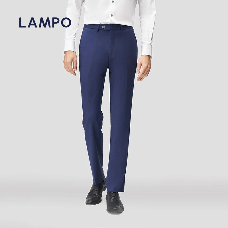LAMPO/蓝豹（意大利进口面料）修身弹力秋冬羊毛西裤通勤西装裤长裤