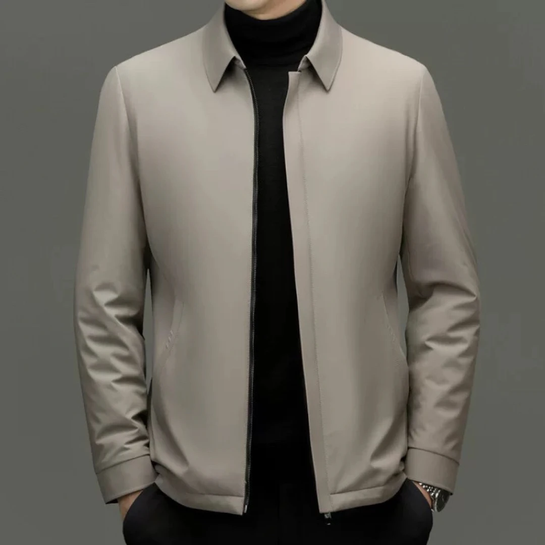 男士纯色商务行政翻领工装百搭休闲加厚棉服夹克外套/2658