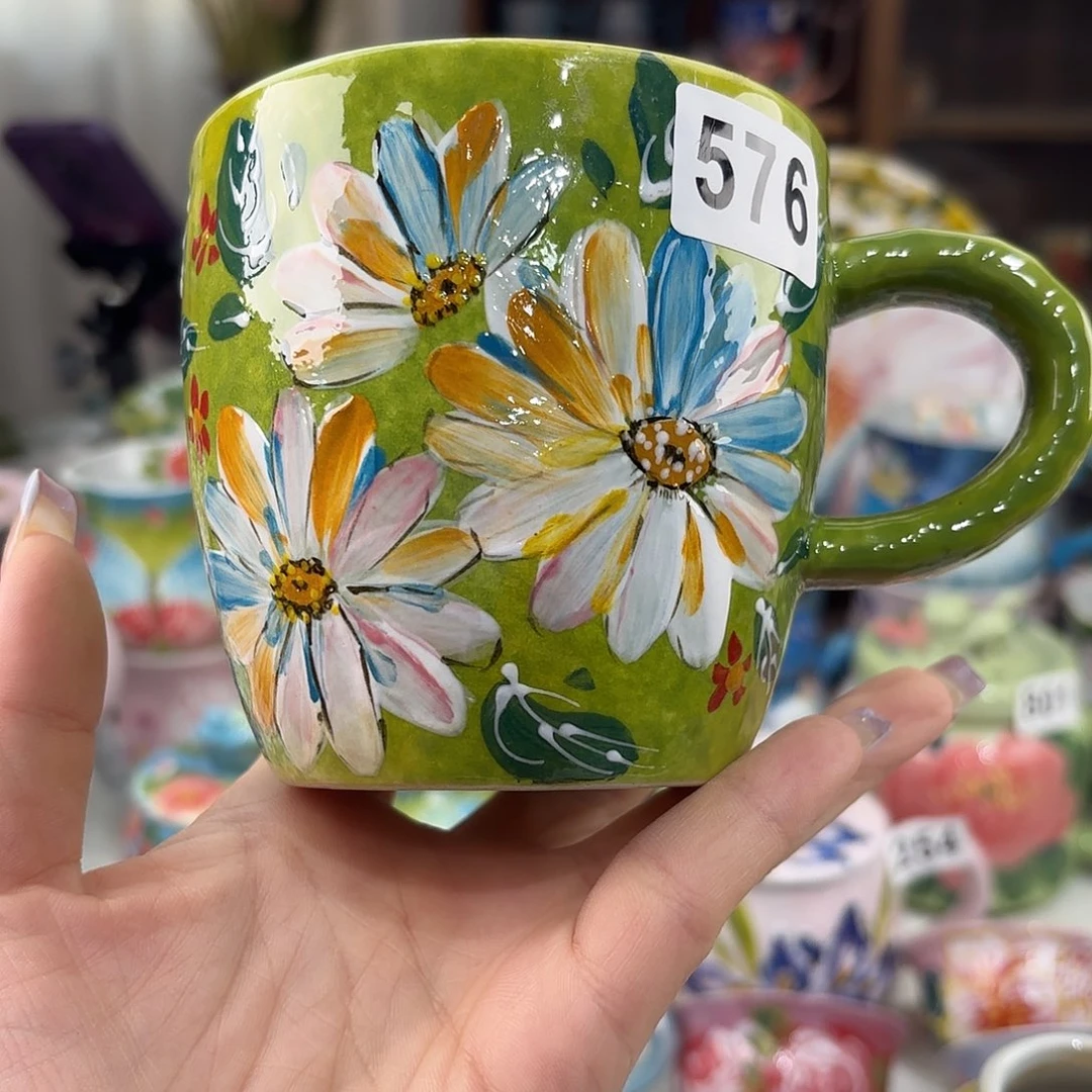 瓷片景德镇手绘高温釉下彩陶瓷茶具