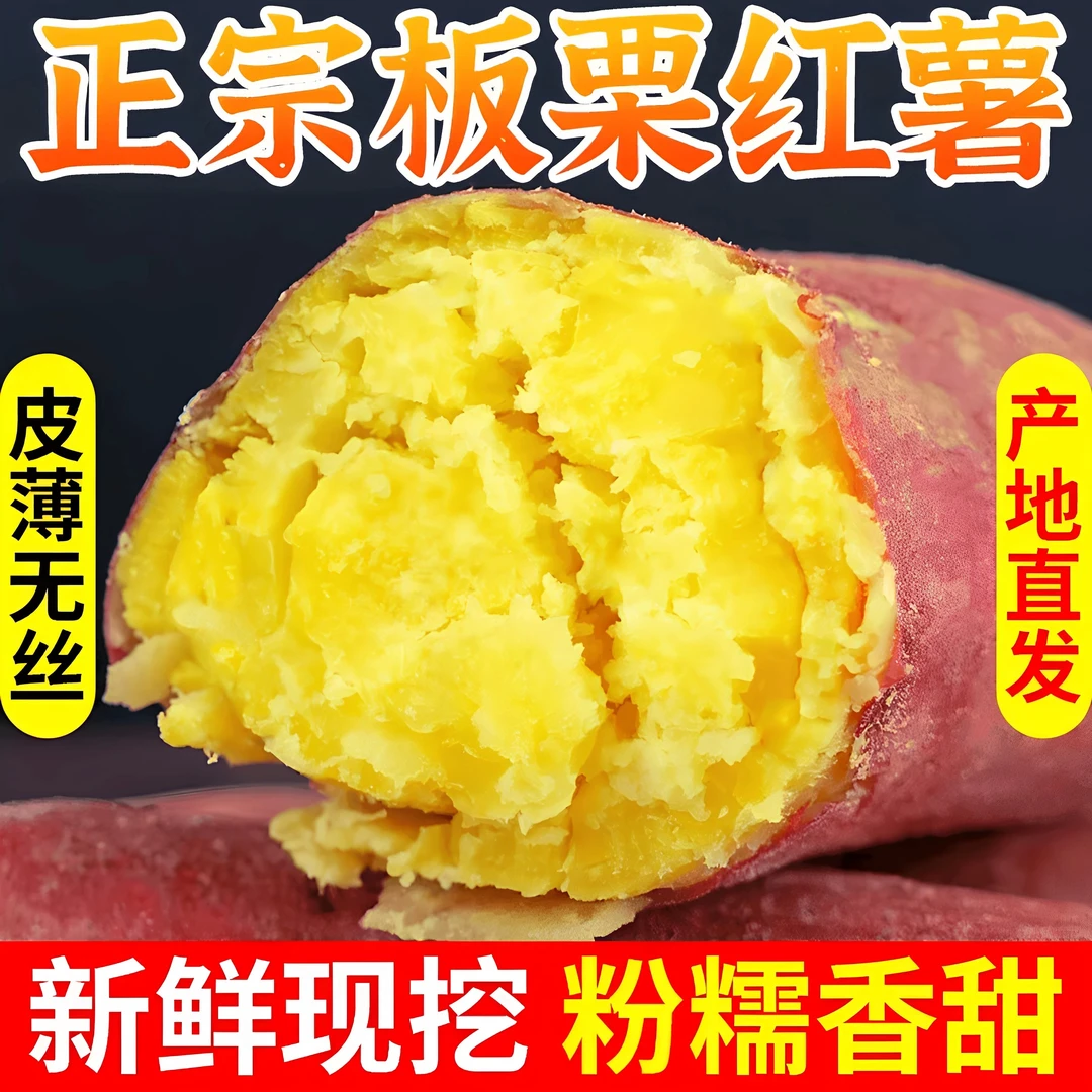 【买3斤送2斤重5斤】陕西板栗红薯新鲜现挖粉糯香甜饱满皮薄