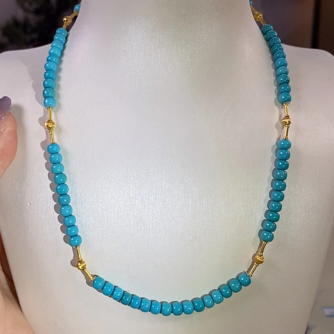 绿松石18K金镶嵌珠宝奇石