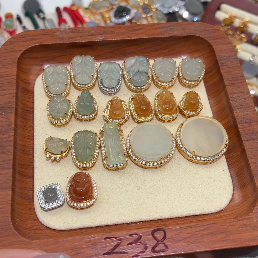 翡翠银S925镶嵌颈饰238一个可挑