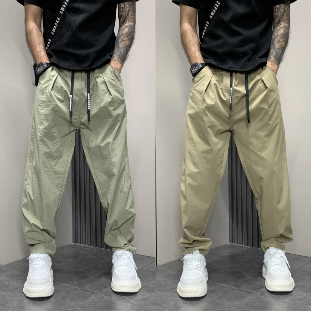 男士新款休闲裤2025夏薄款宽松直筒裤子痞帅高级感显瘦直筒工装裤