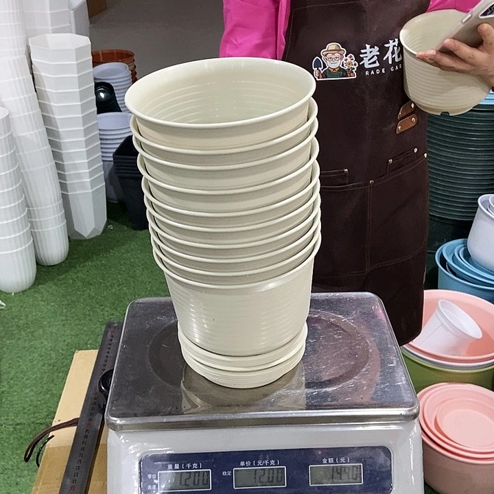 矮陶米色口18高12.5带拖10只