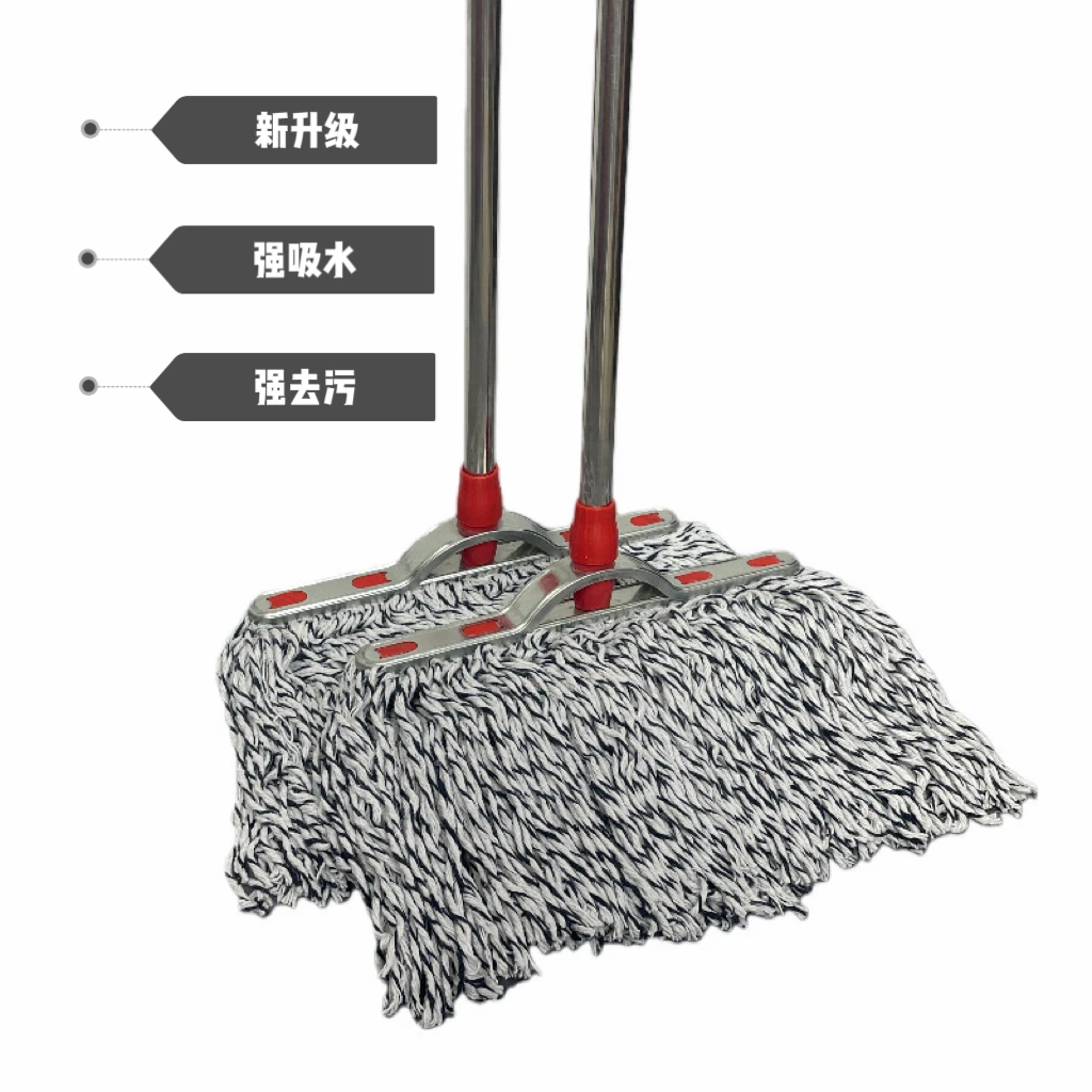 （新）可换头直杆所有平板客厅拖地宽头拖把大号棉线拖把家用墩布