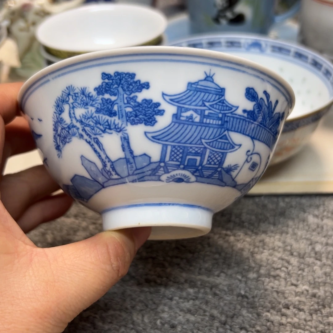 碗景德镇陶瓷青花碗11.5公分