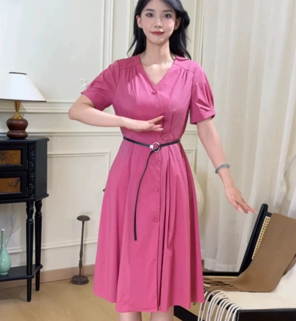 X093连衣裙碎花显瘦时尚夏季小个子法式收腰气质