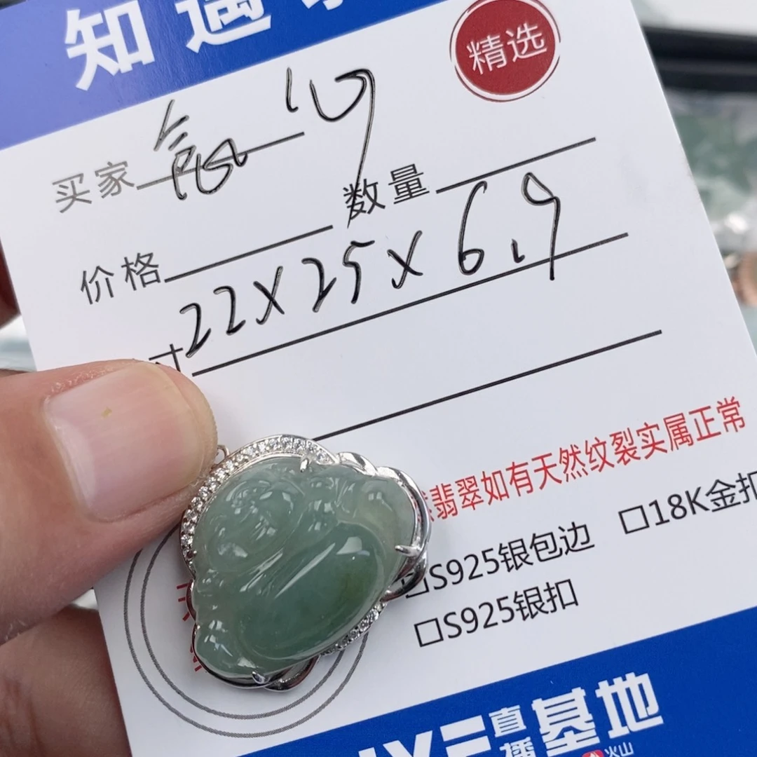 念***心翡翠银S925镶嵌颈饰