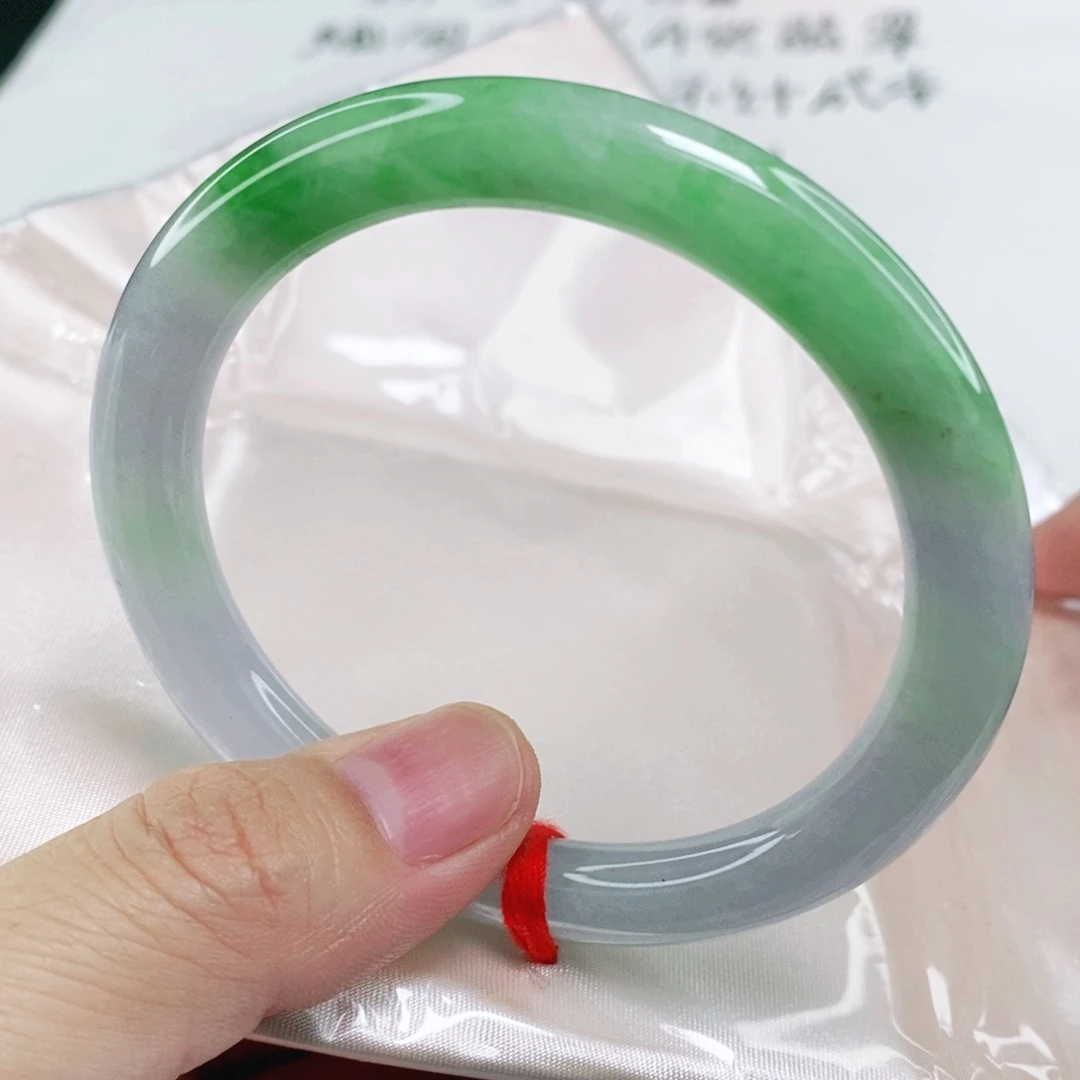 未镶嵌手镯翡翠57.8圈口圆条