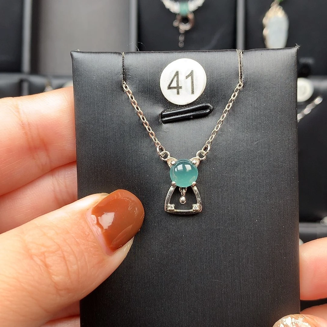 翡翠银S925镶嵌颈饰