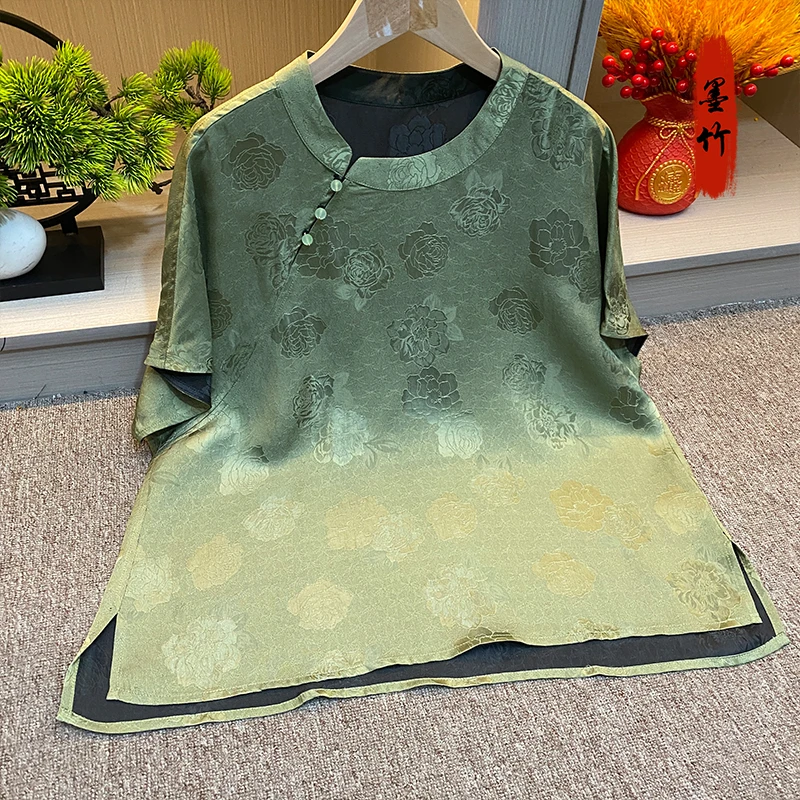 【69254】新中式国风国潮时尚气质女士上衣提花高级感双面双穿