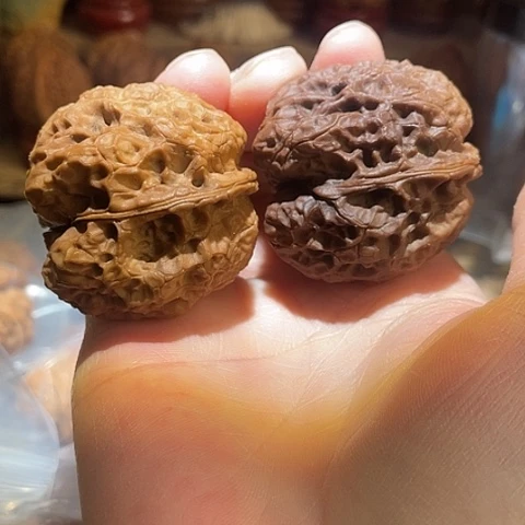 把件文玩核桃老太湖阴阳对异形42