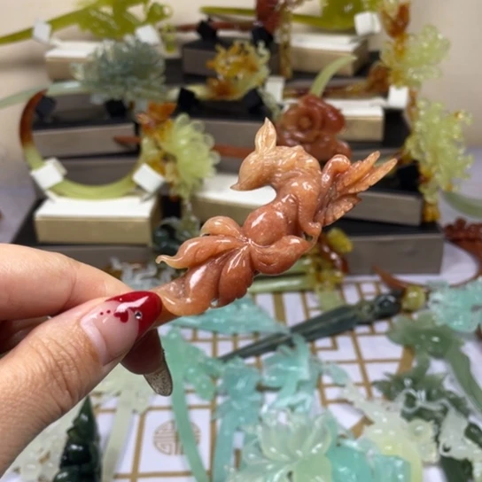 蛇纹石玉发饰未镶嵌阿***念