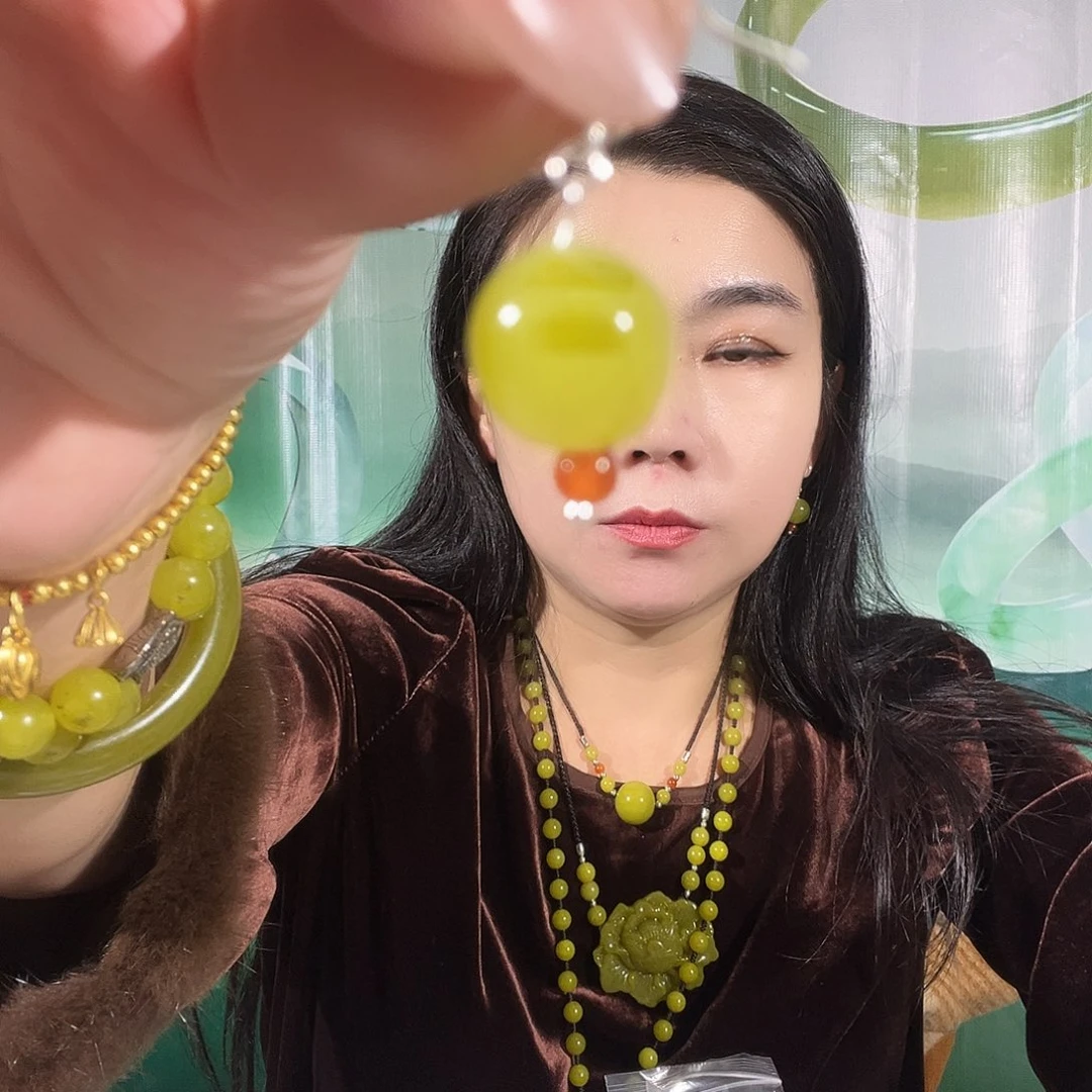 蛇纹石玉合金项链