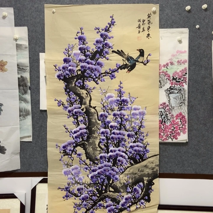 国画梅花138厘米高度