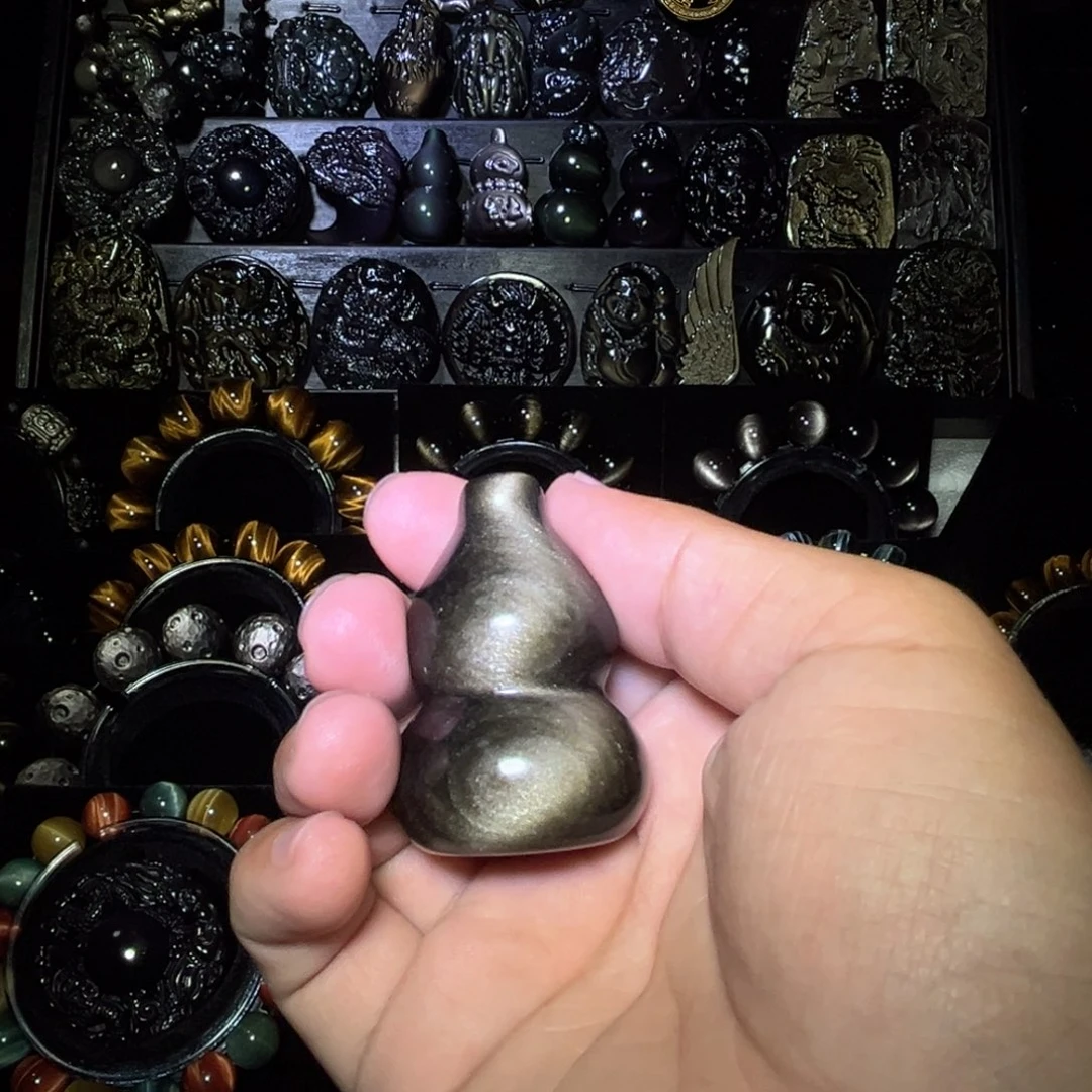 未镶嵌黑曜岩手链支*天然金曜石葫芦