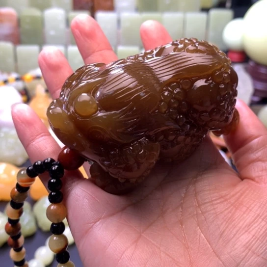 石材方解石手把件