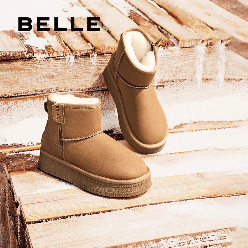 【百丽】小暖炉保暖加绒冬新款雪地靴短靴D1K2DDD4多色可选