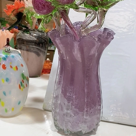 琉璃花瓶高32厘米口径15厘米