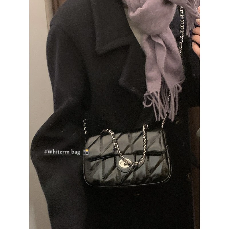 小香风菱格链条包包女秋冬2025新款时尚百搭小方包上班通勤斜挎包