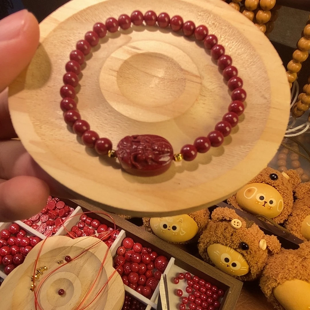 木质类生肖猴本命佛朱砂手串