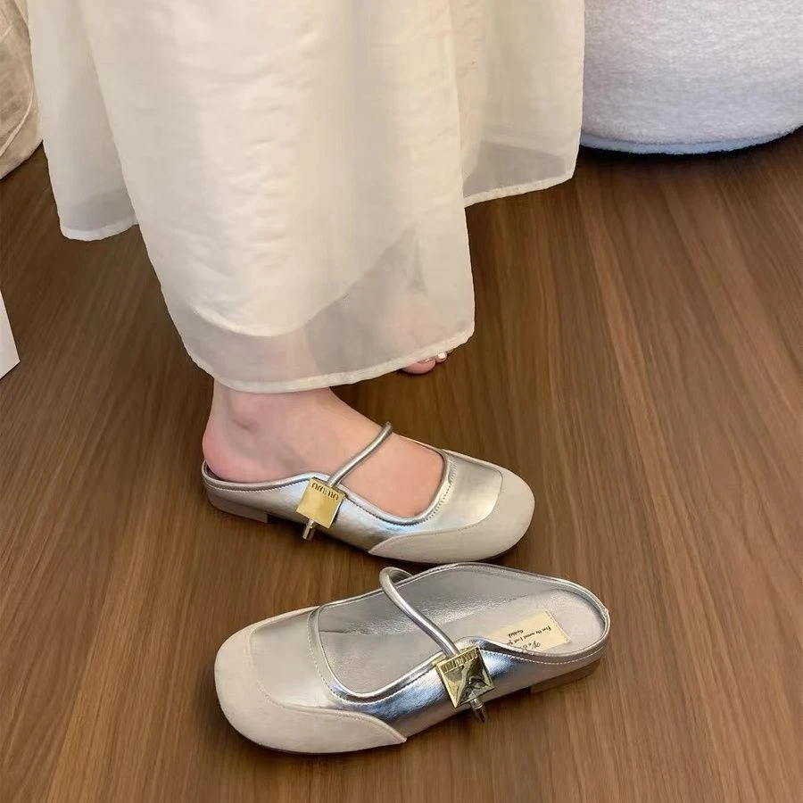 法式优雅软底晚晚鞋女2024年夏季新款小众配裙子温柔仙女风半拖鞋