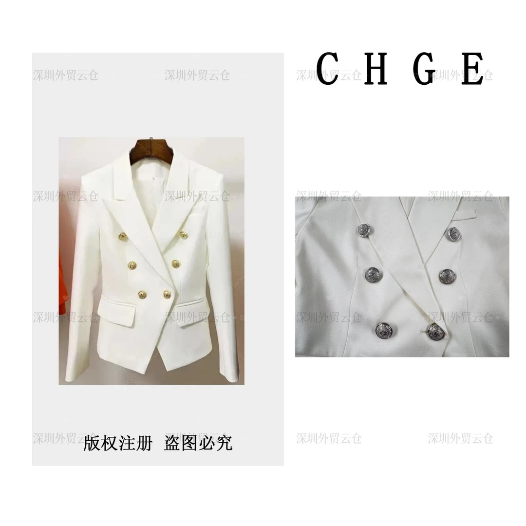 西装外套女秋新款双排扣修身春游出行衣服-JH7292-A307