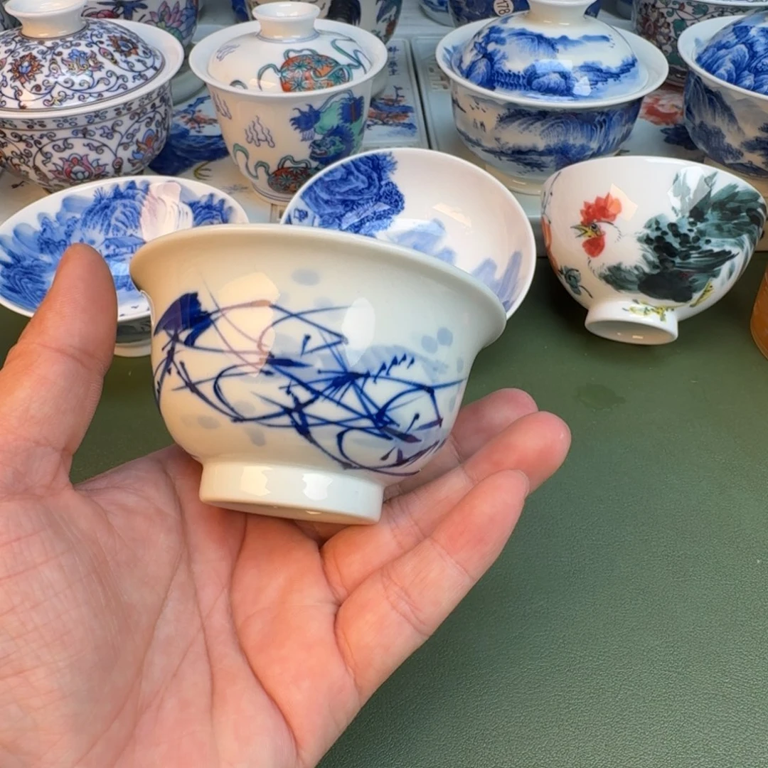 陶纯手工纯手绘茶具石头346