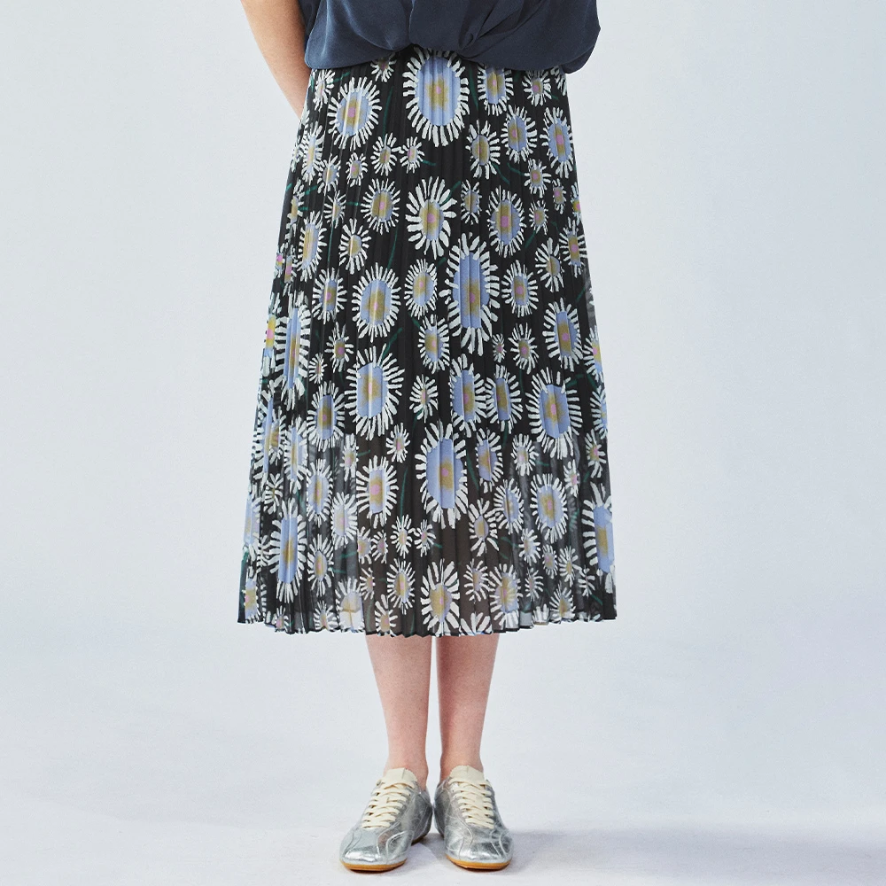 UOOYAA/乌丫2025夏季新款「自由的花」蒲公英压褶半裙4218