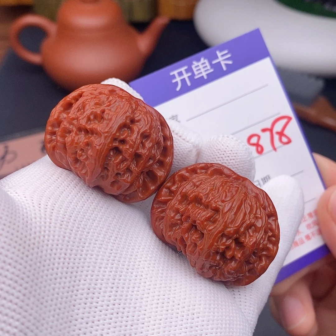 把件文玩核桃37闷白878