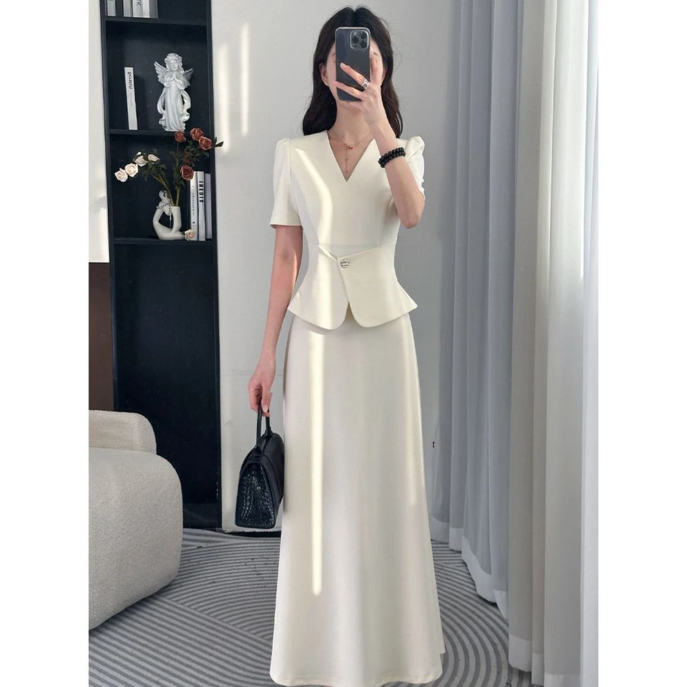 法式连衣裙女夏气质轻奢高级感大方得体重要场合套装裙子