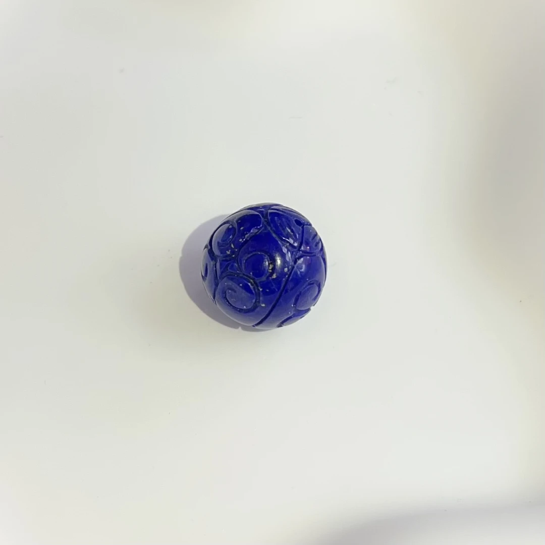 18mm+天然青金石回纹珠裸石（单粒）多样性发一随机发货