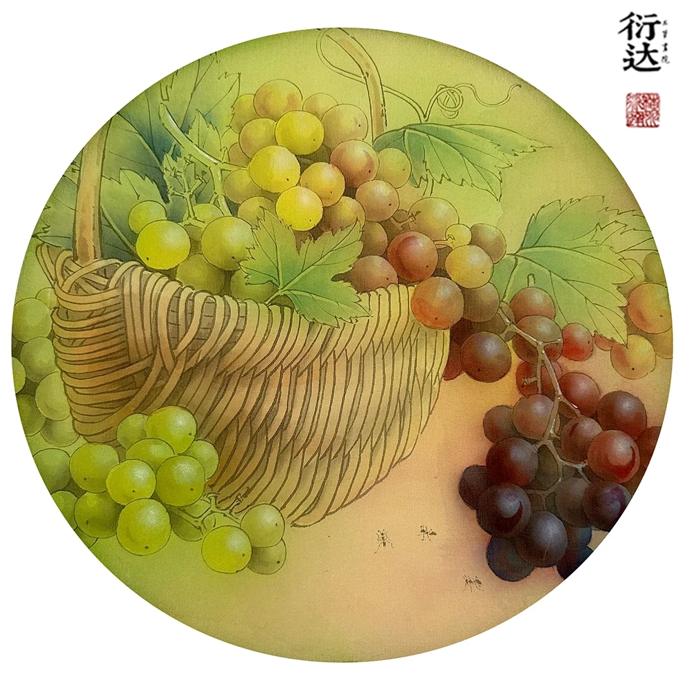 【衍达工笔】团扇系列课-葡萄篇