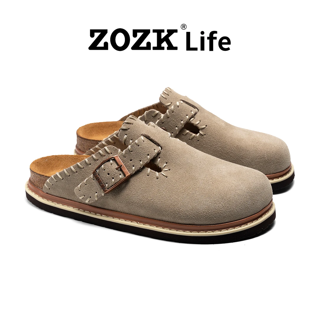 【琥珀流光风】半包薄底舒适百搭秋季上新真皮软木勃肯鞋男女款