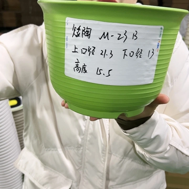 正品矮陶口21高15白色带托8只