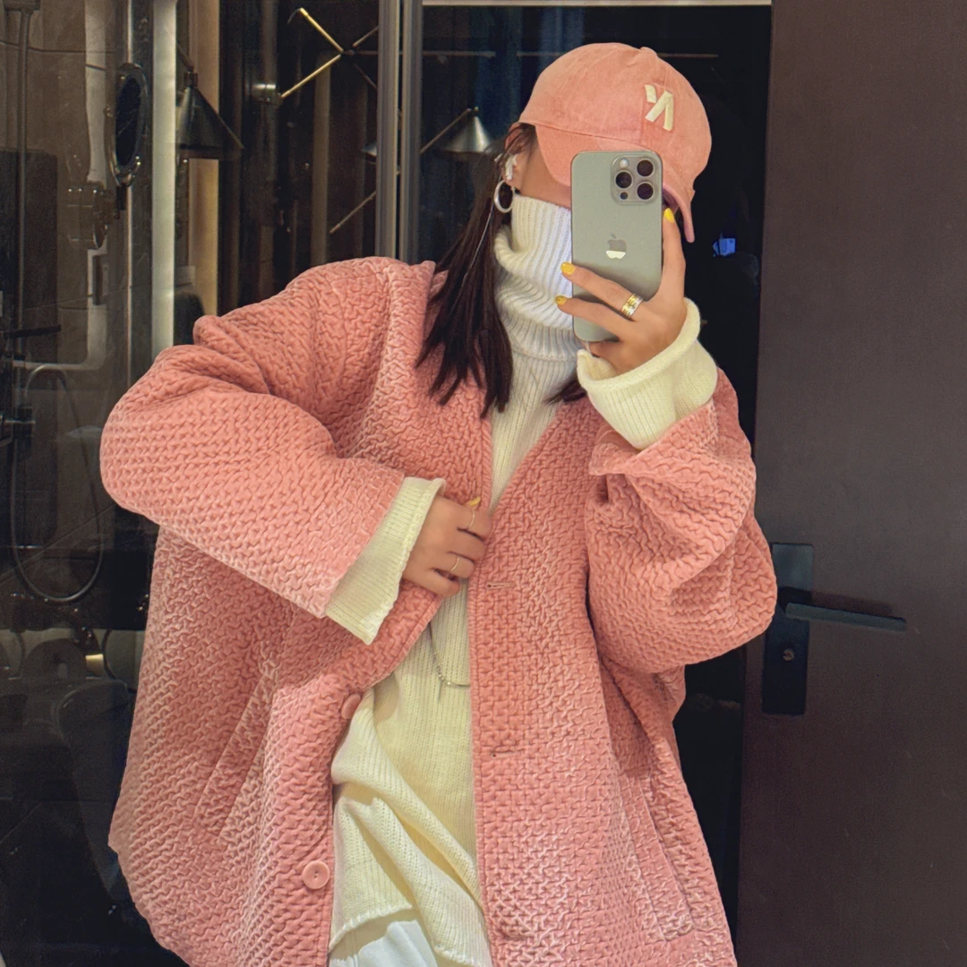 福利韩版秋装新款定织定染款泡棉遮肉显瘦外套