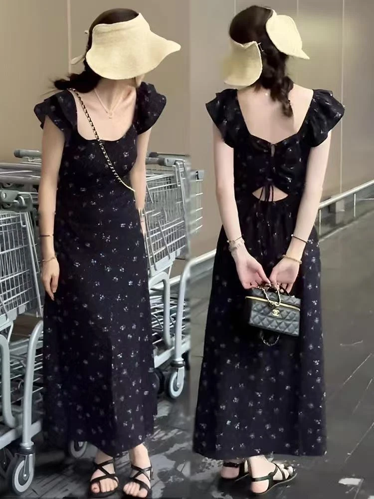 夏季碎花连衣裙长裙碎花连衣裙长款女装风格