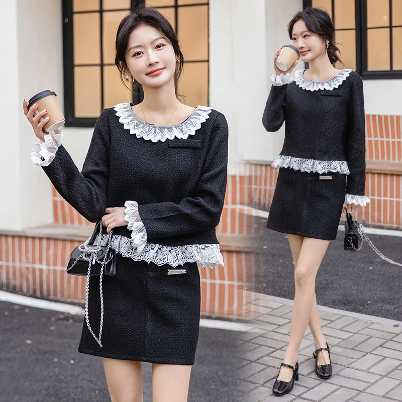 气质名媛小香风短裙套装女春2025新款小个子高级感富家千金套装裙