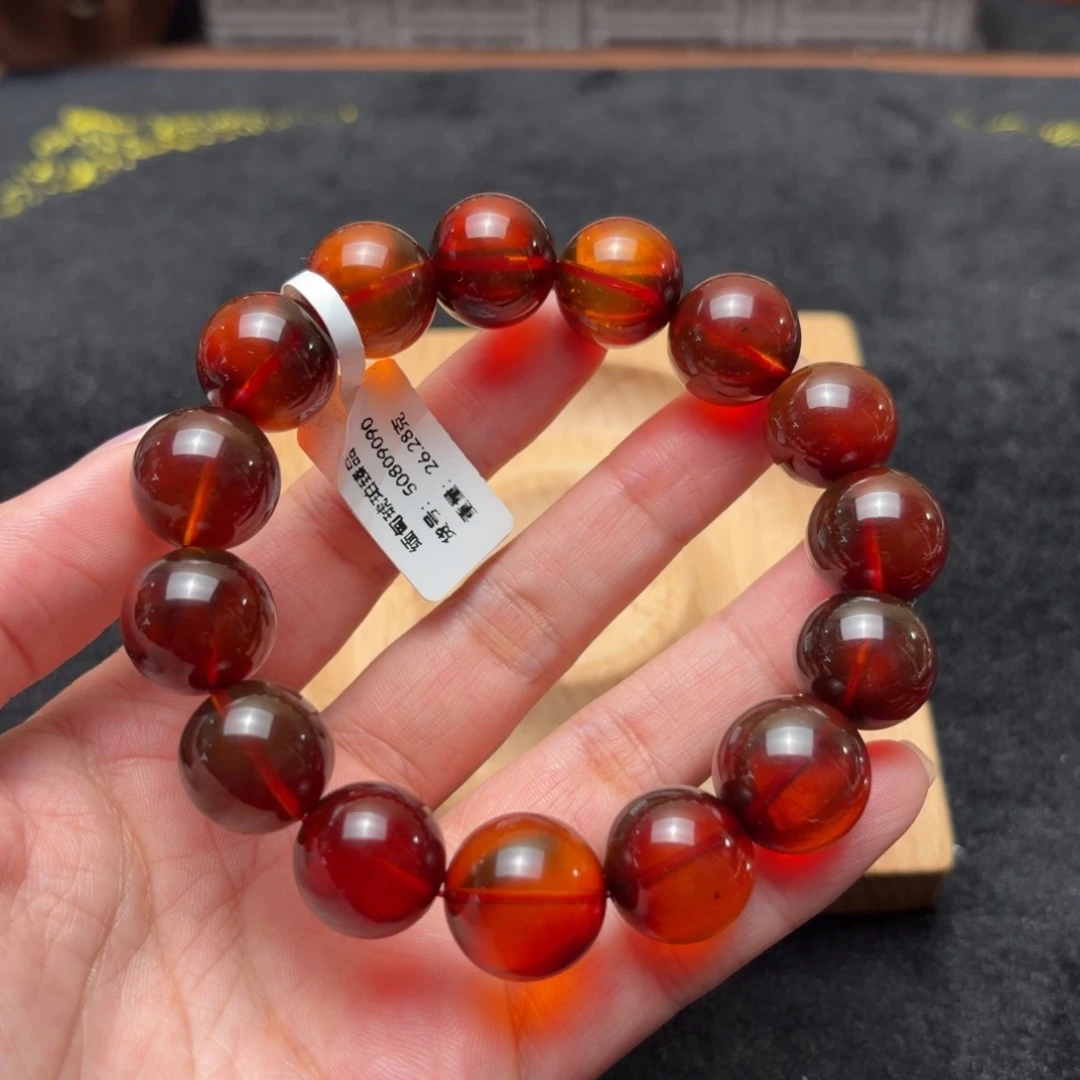 琥珀未镶嵌珠宝奇石14mm血珀