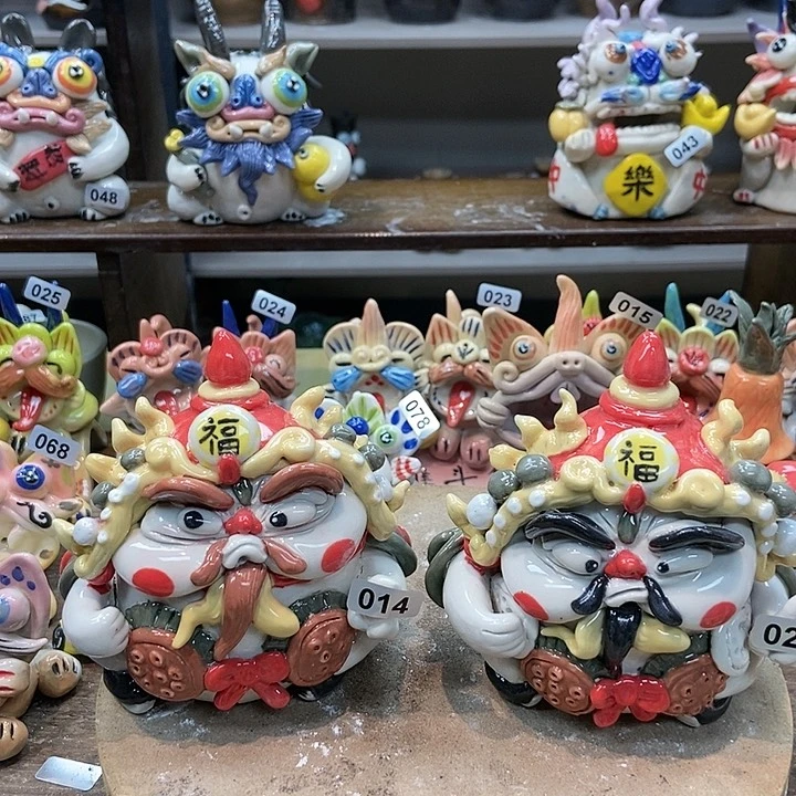 摆件D*T直播间手工抽象陶瓷摆件微瑕014
