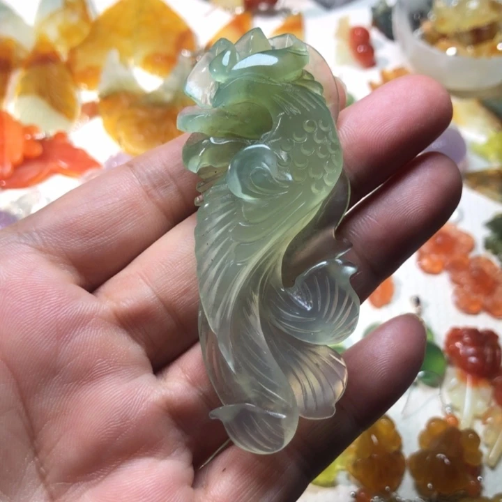 未镶嵌蛇纹石玉耳坠挂件