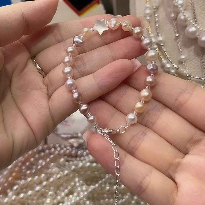 淡水珍珠手绳合金