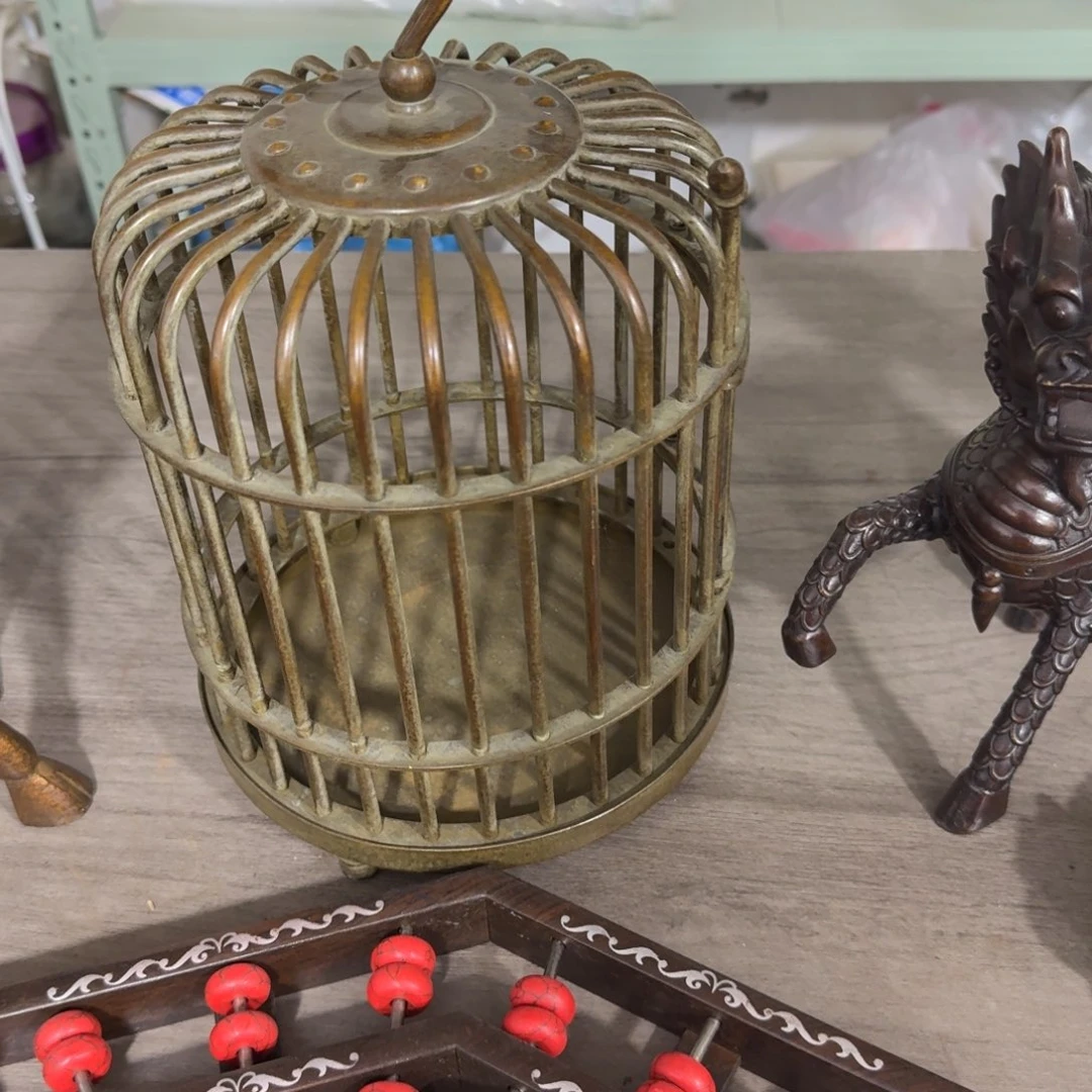 无***爱铜铜鸟笼摆件热卖