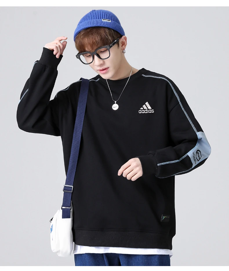 【一折专区】奥莱专柜 春秋季男士圆领卫衣休闲运动宽松潮牌长袖T恤