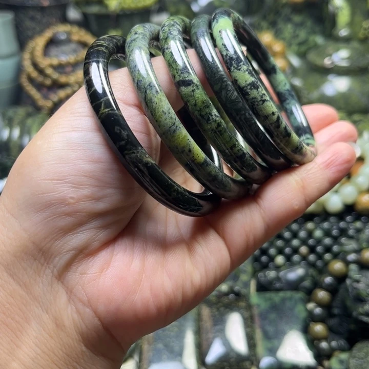 蛇纹石玉未镶嵌手镯藏玉药王石福利款手镯