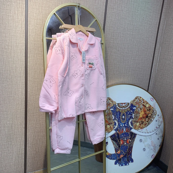 XX100孕妇粉色空气棉月子服套装100-130
