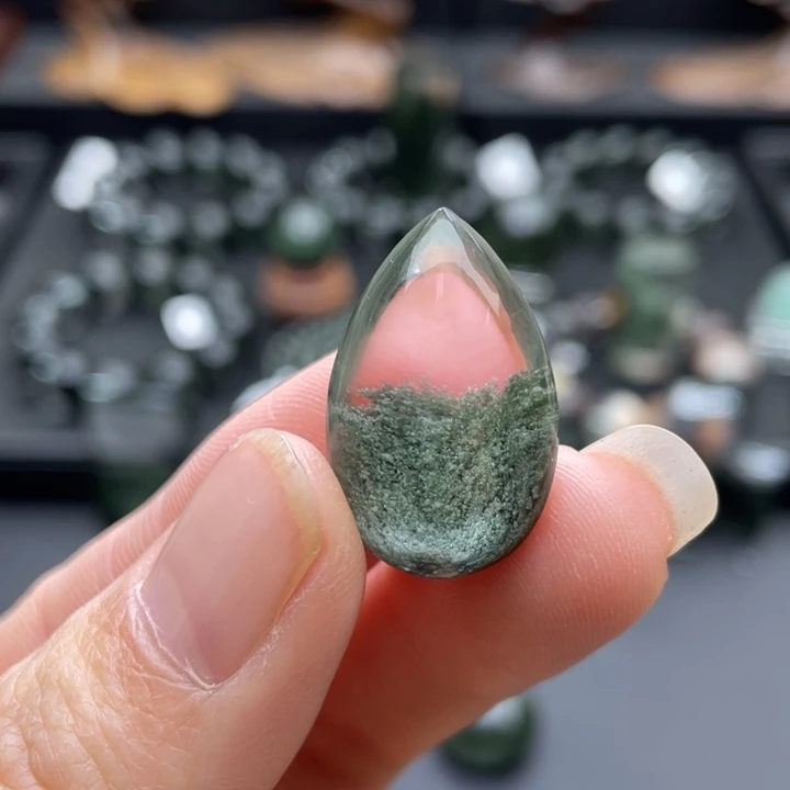 颈饰水晶未镶嵌绿幽灵聚宝盆吊坠