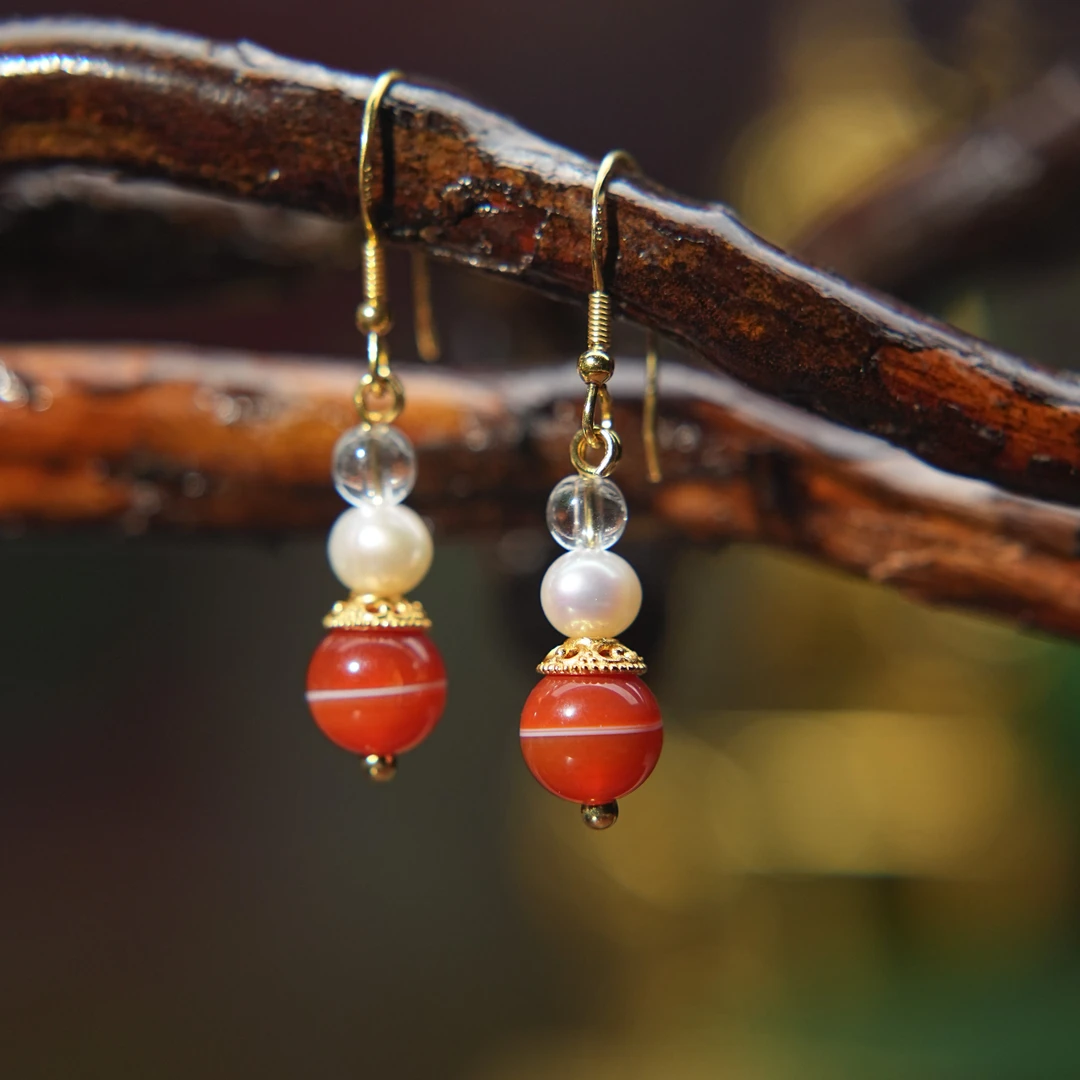 【观澜珠宝】玛瑙耳钩 耳坠 多样发 1949