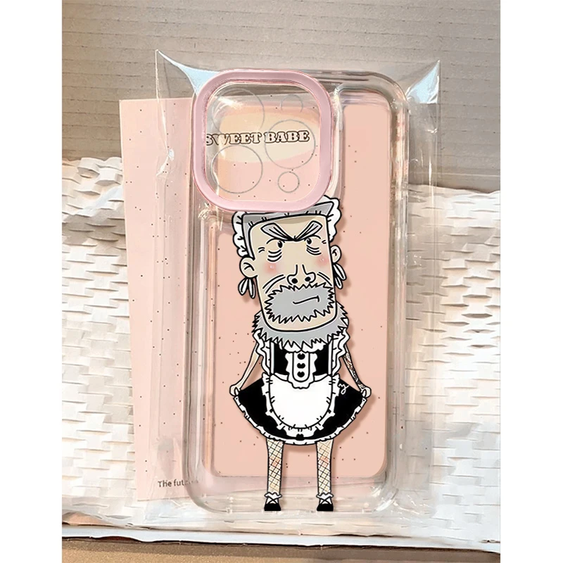 搞怪女仆牛爷爷适用苹果16 15手机壳iPhone13promax防摔14 12男女