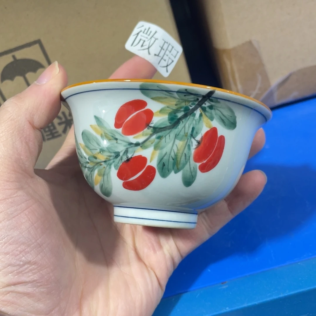 釉下手绘茶具微瑕